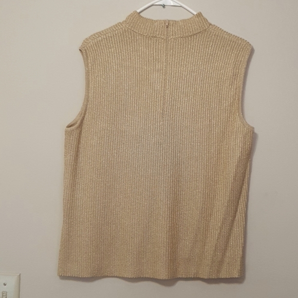 St. John Gold Shimmer Knitted Tank top - Picture 8 of 8